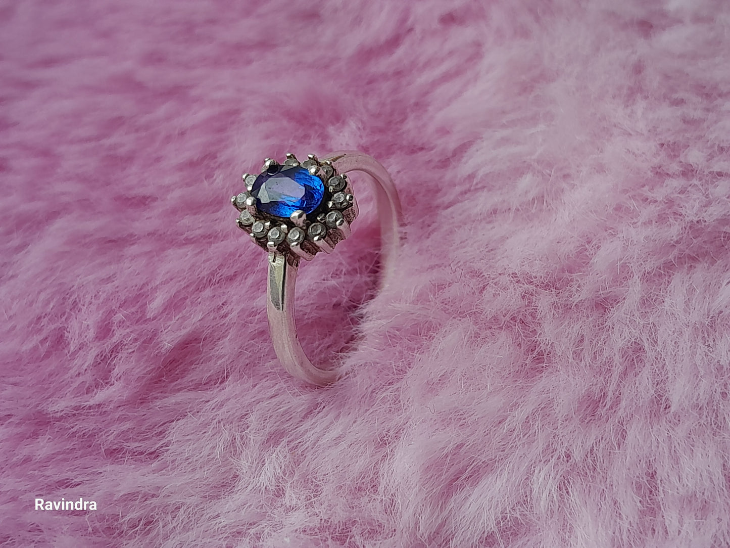 Natural Ceylon Blue Sapphire 925 Silver ladies' Ring (Certified)