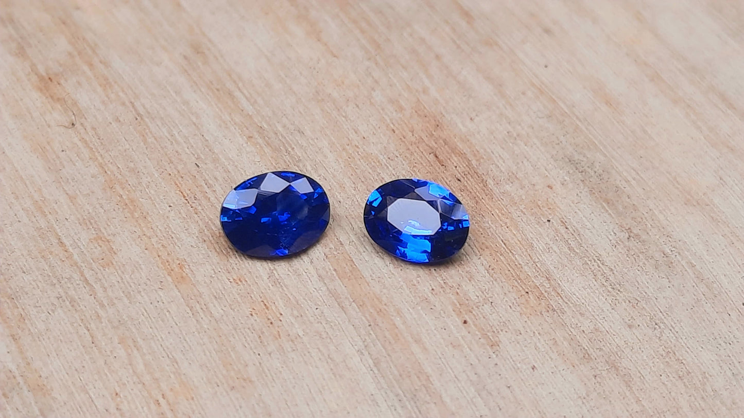 Pair of Natural Ceylon Blue Sapphires