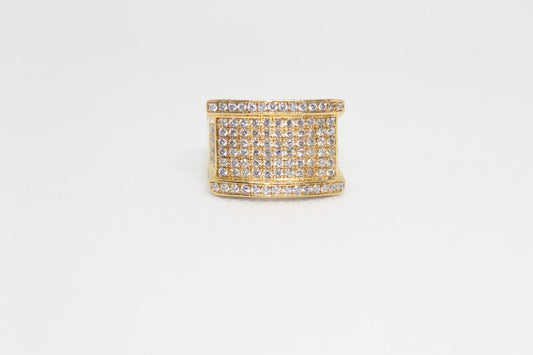 Sterling Silver Ring (Gold Plated) with Natural Zircon