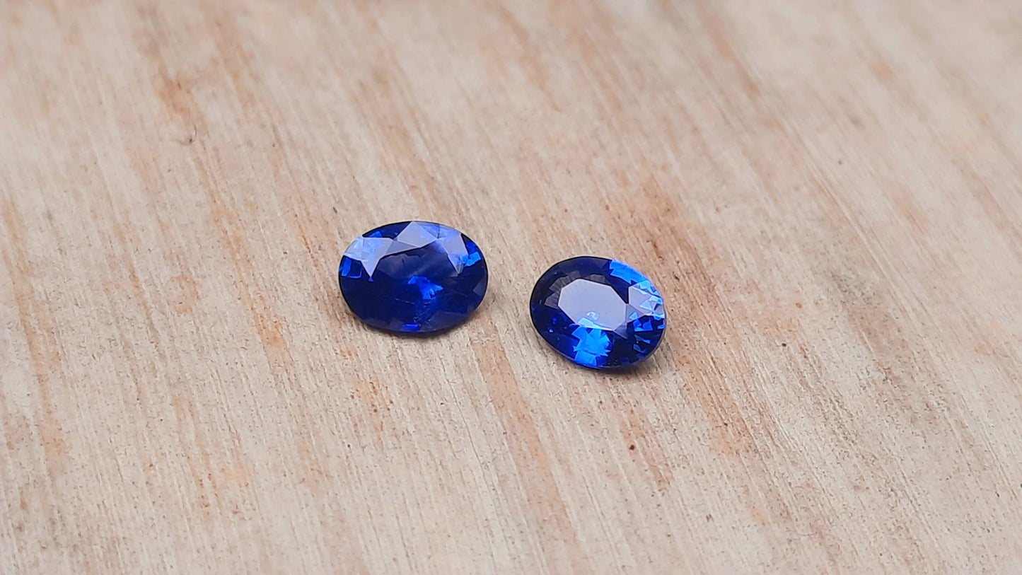 Pair of Natural Ceylon Blue Sapphires