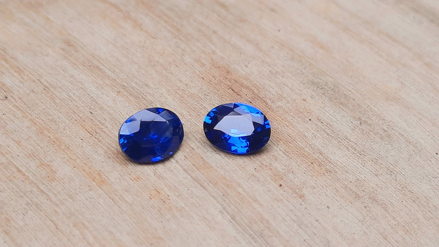 Pair of Natural Ceylon Blue Sapphires