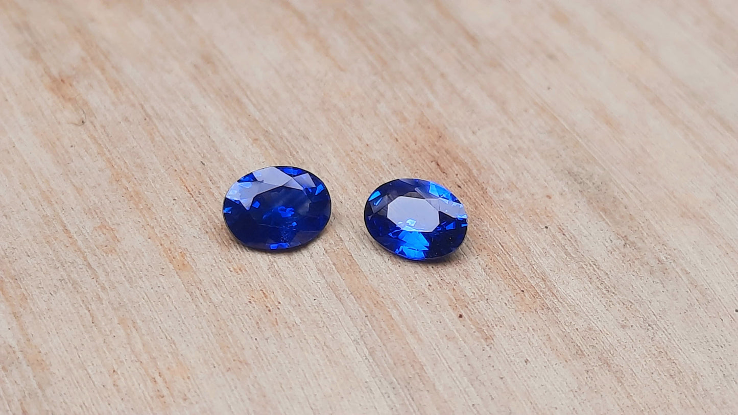 Pair of Natural Ceylon Blue Sapphires