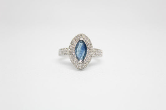 Sterling Silver Jewellery set with Natural Ceylon Blue Sapphires (1-Carat each)