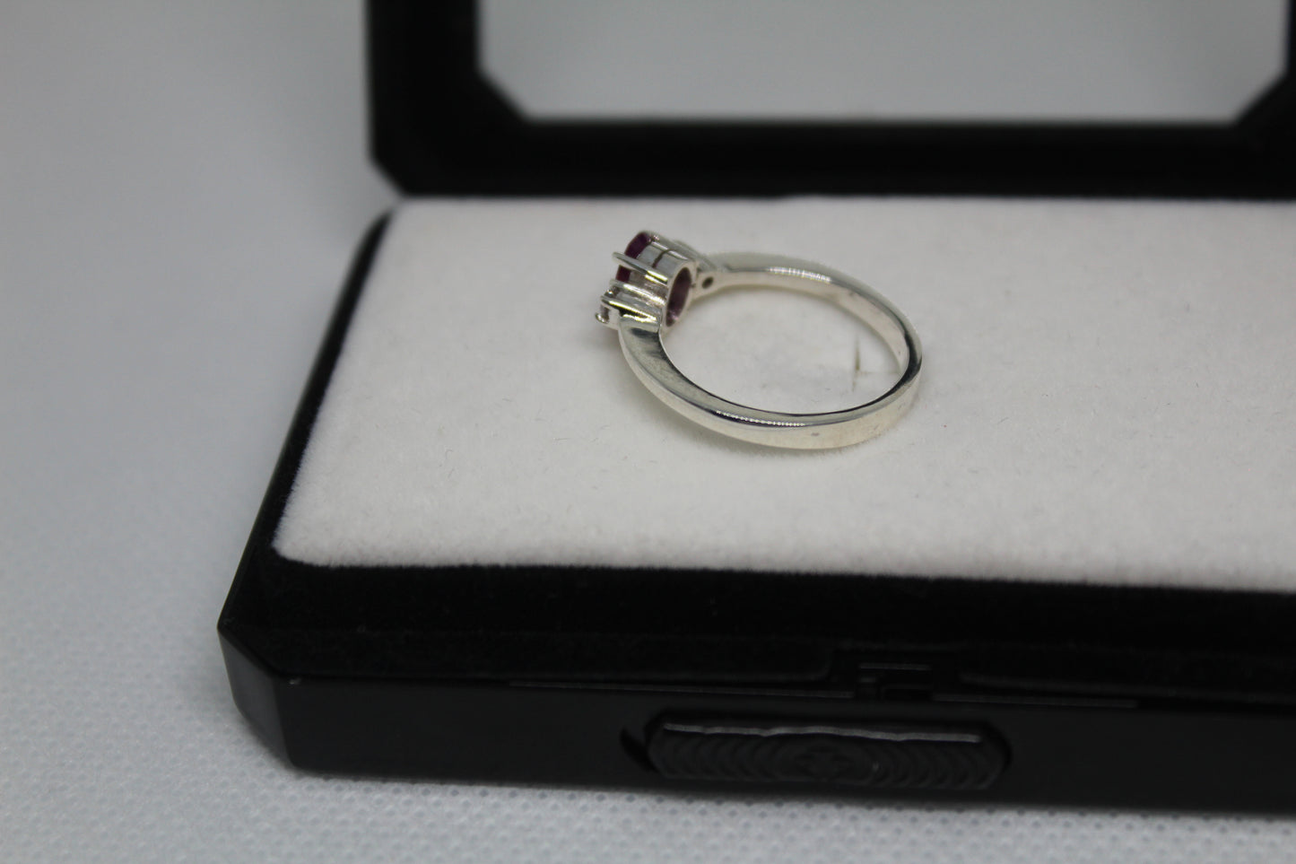925 Sterling Silver Engagement Ring with a Natural Ceylon Pink Sapphire