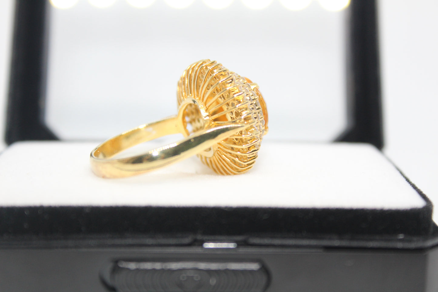 925 Sterling Silver Ring (Gold Plated) with a Natural Citrine Stone