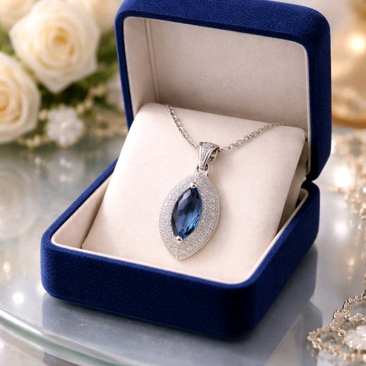 Sterling Silver Jewellery set with Natural Ceylon Blue Sapphires (1-Carat each)