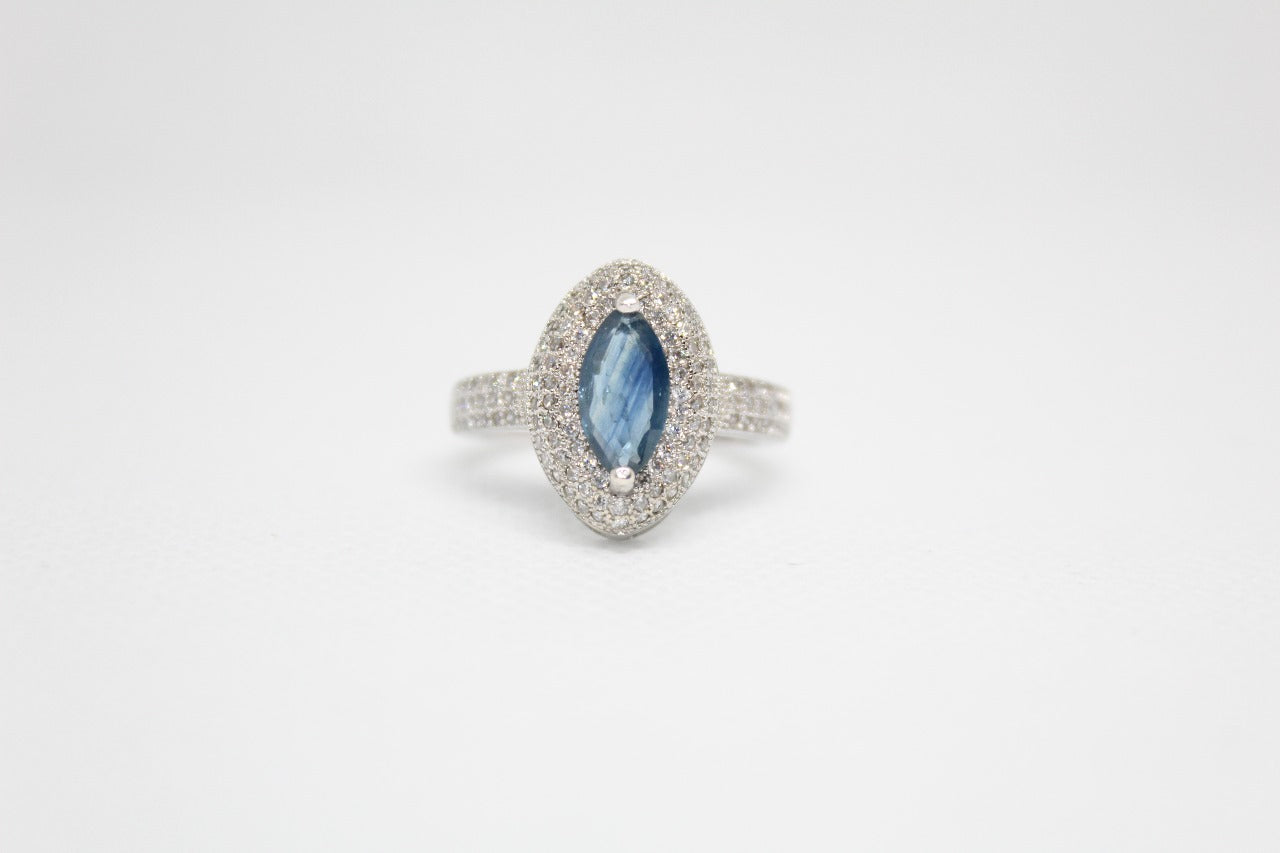 Sterling Silver Jewellery set with Natural Ceylon Blue Sapphires (1-Carat each)