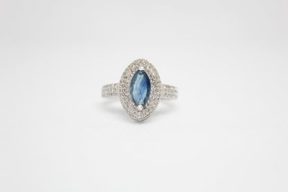 Sterling Silver Jewellery set with Natural Ceylon Blue Sapphires (1-Carat each)