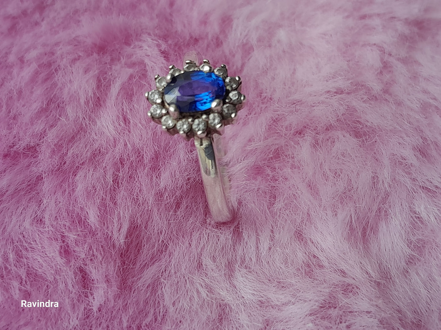 Natural Ceylon Blue Sapphire 925 Silver ladies' Ring (Certified)