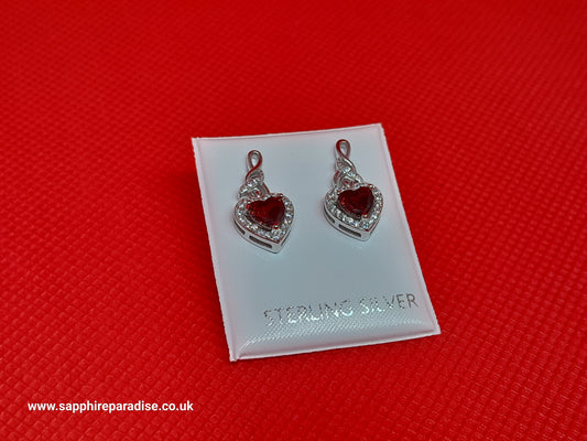Silver Earrings,Sterling Silver Earrings, Diamond Stud Earrings, Heart Cubic Zirconia Earrings |Halo Earrings Jewellery for Brides Bridesmaids