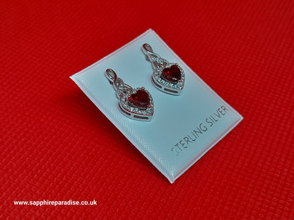 Silver Earrings,Sterling Silver Earrings, Diamond Stud Earrings, Heart Cubic Zirconia Earrings |Halo Earrings Jewellery for Brides Bridesmaids