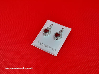 Silver Earrings,Sterling Silver Earrings, Diamond Stud Earrings, Heart Cubic Zirconia Earrings |Halo Earrings Jewellery for Brides Bridesmaids