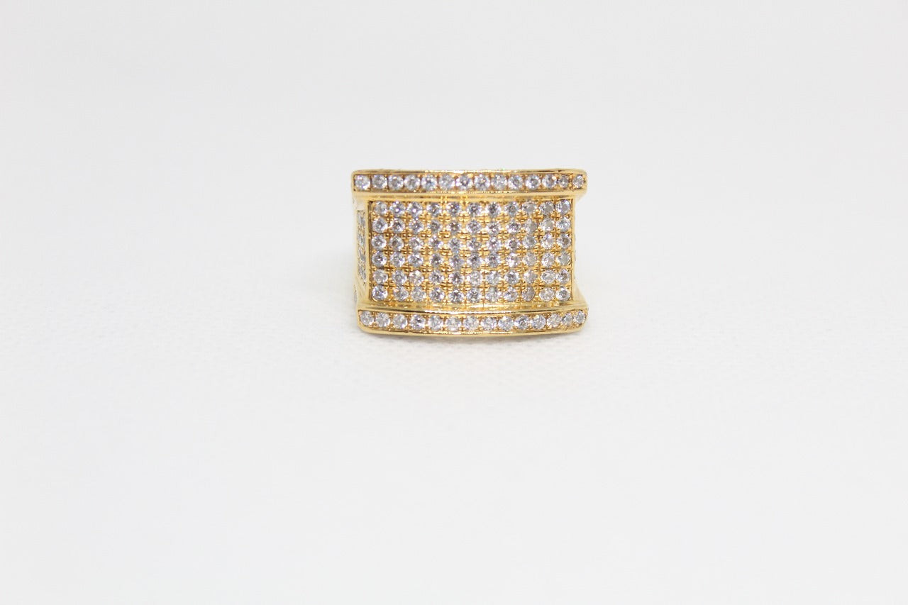 Sterling Silver Ring (Gold Plated) with Natural Zircon