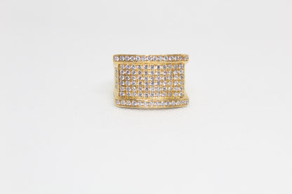 Sterling Silver Ring (Gold Plated) with Natural Zircon