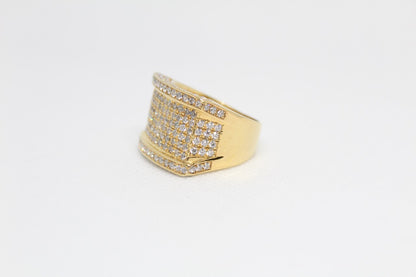 Sterling Silver Ring (Gold Plated) with Natural Zircon