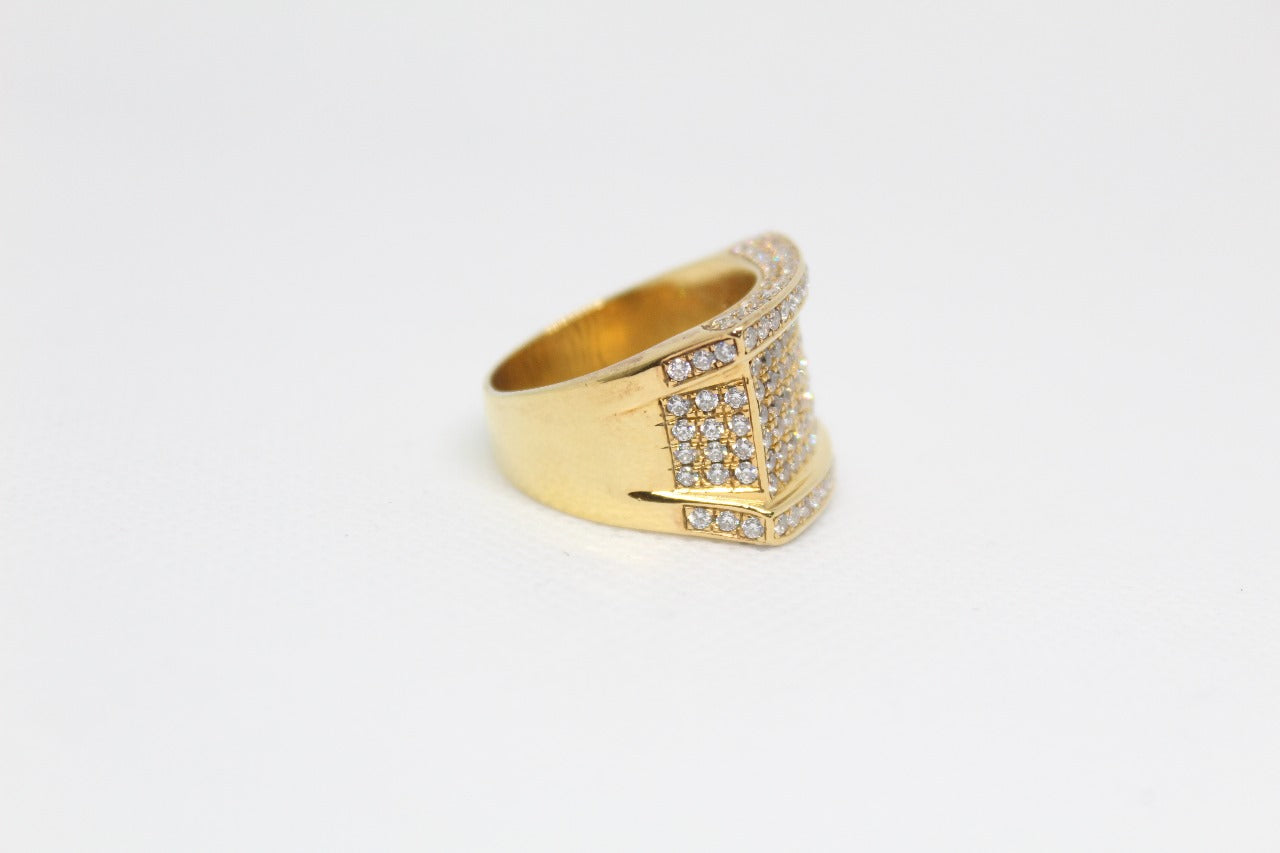 Sterling Silver Ring (Gold Plated) with Natural Zircon