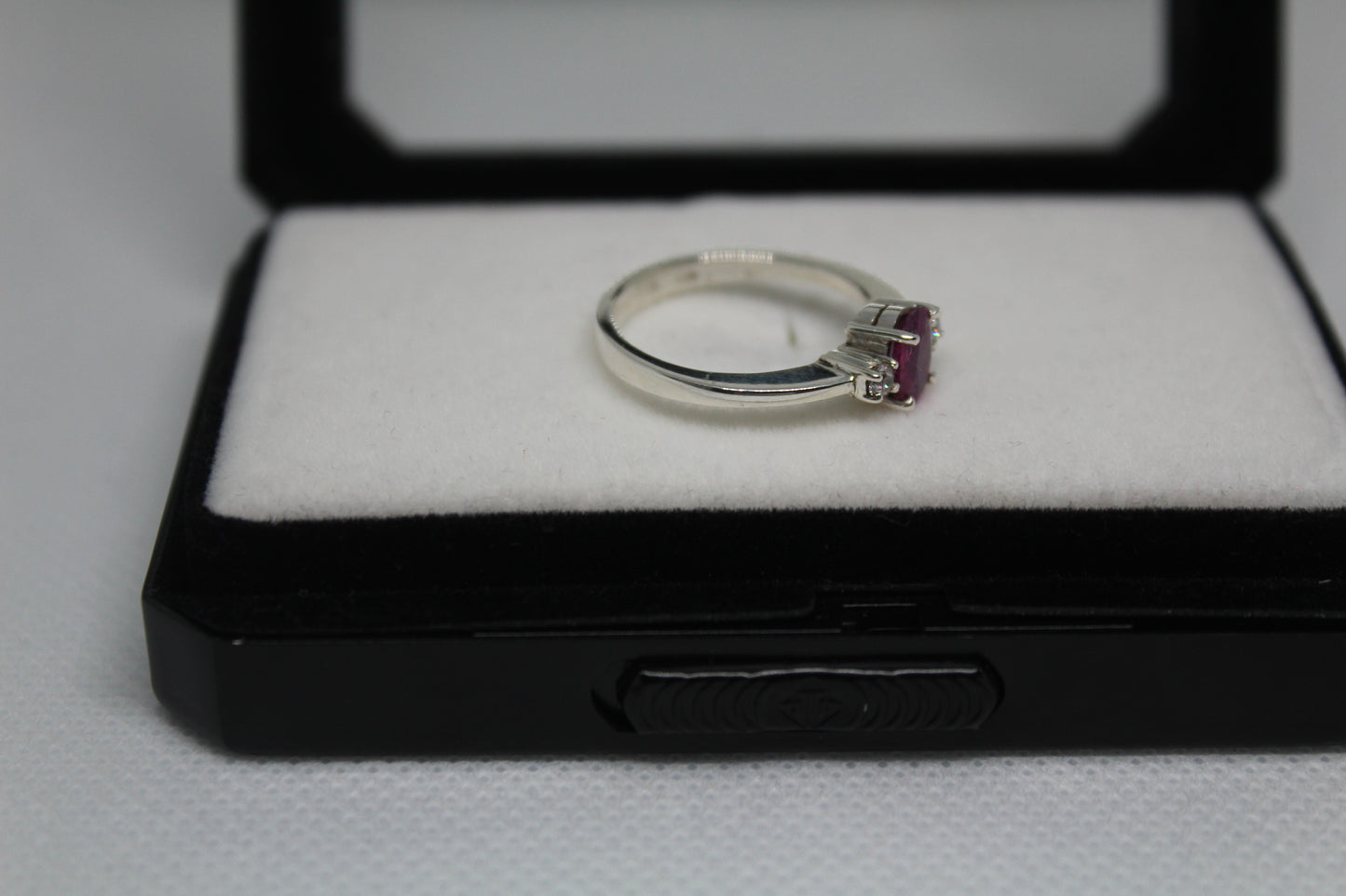 925 Sterling Silver Engagement Ring with a Natural Ceylon Pink Sapphire