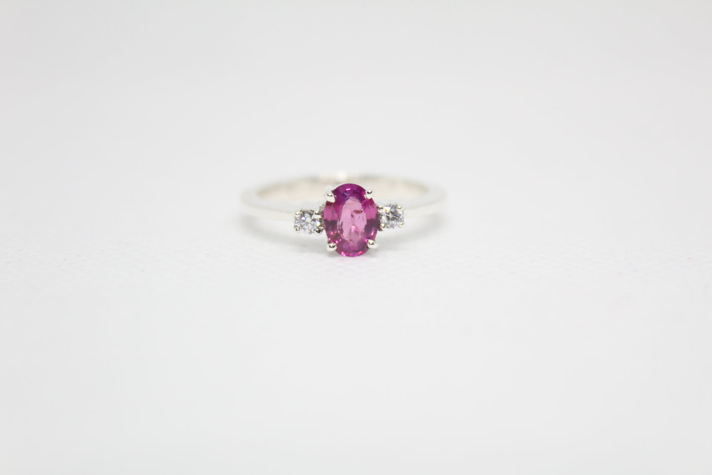 925 Sterling Silver Engagement Ring with a Natural Ceylon Pink Sapphire