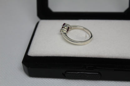 925 Sterling Silver Engagement Ring with a Natural Ceylon Pink Sapphire