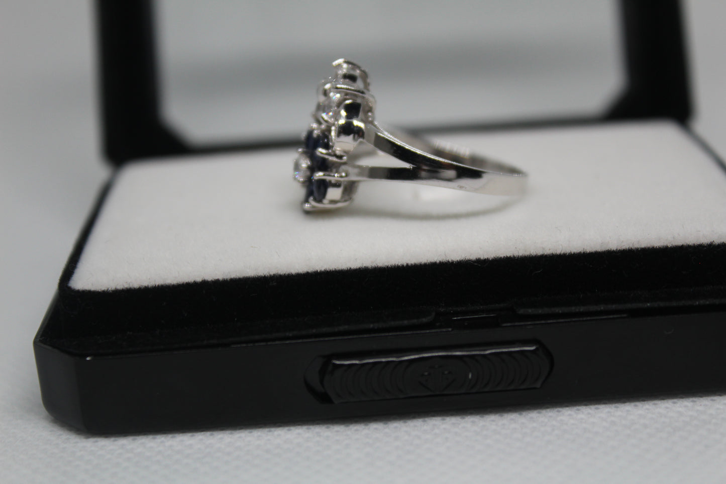 925 Sterling Silver Ring with  Natural Ceylon Blue Sapphires