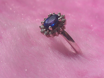 Natural Ceylon Blue Sapphire 925 Silver ladies' Ring (Certified)