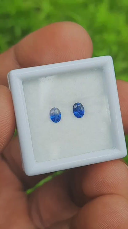 Pair of Natural Ceylon Blue Sapphires