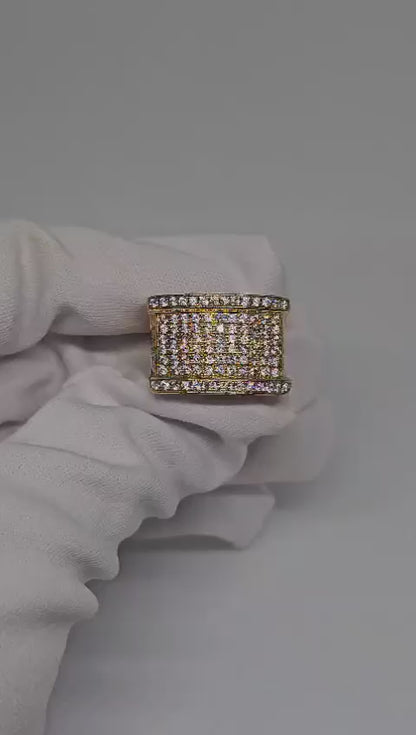 Sterling Silver Ring (Gold Plated) with Natural Zircon
